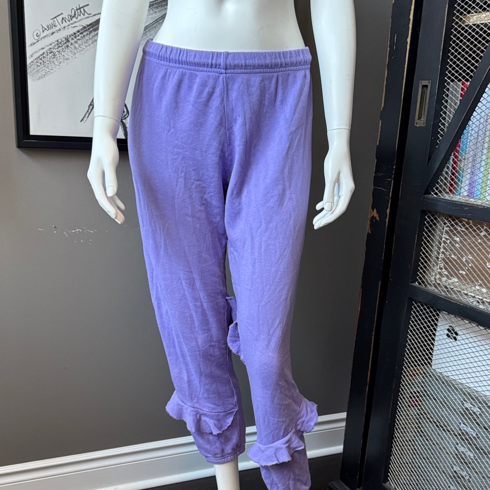 Michael Lauren Purple Ruffle Jogging Pants